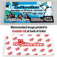 Watermarked Invisible Ink Ticket